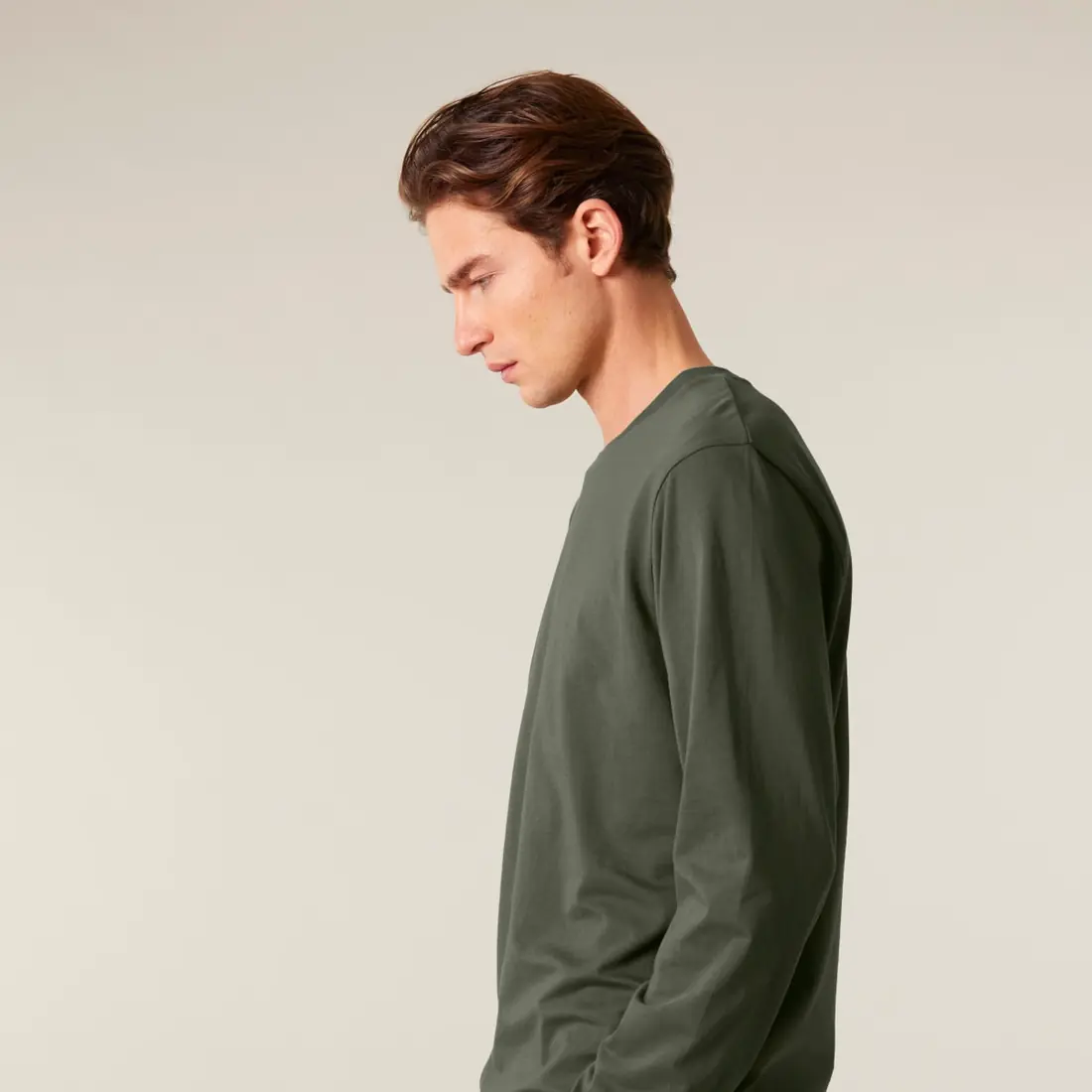Maglietta personalizzata a maniche lunghe in Khaki