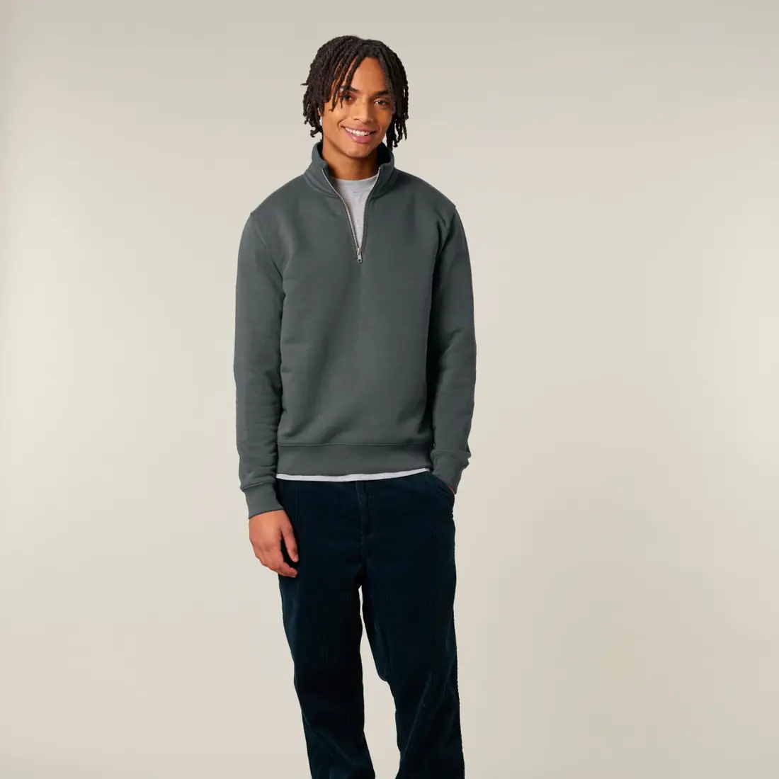 Sudadera media cremallera personalizada en Anthracite